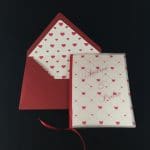 Invitación de Boda  corazones rojos VEGETAL LAZO