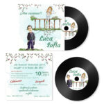 2007004 Invitación de Boda  CD imitación disco vinilo Imprimible