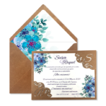 2012003 Invitación de Boda con las iniciales troqueladas esquinas