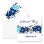 2016003 INVITACIÓN DE BODA ACUARELA FLOR ROMÁNTICA